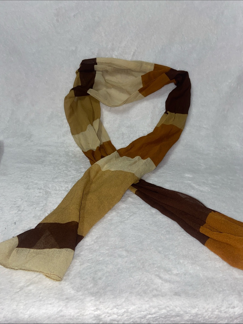 Neutral Stripe Women's Scarf - Multi Brown Tones